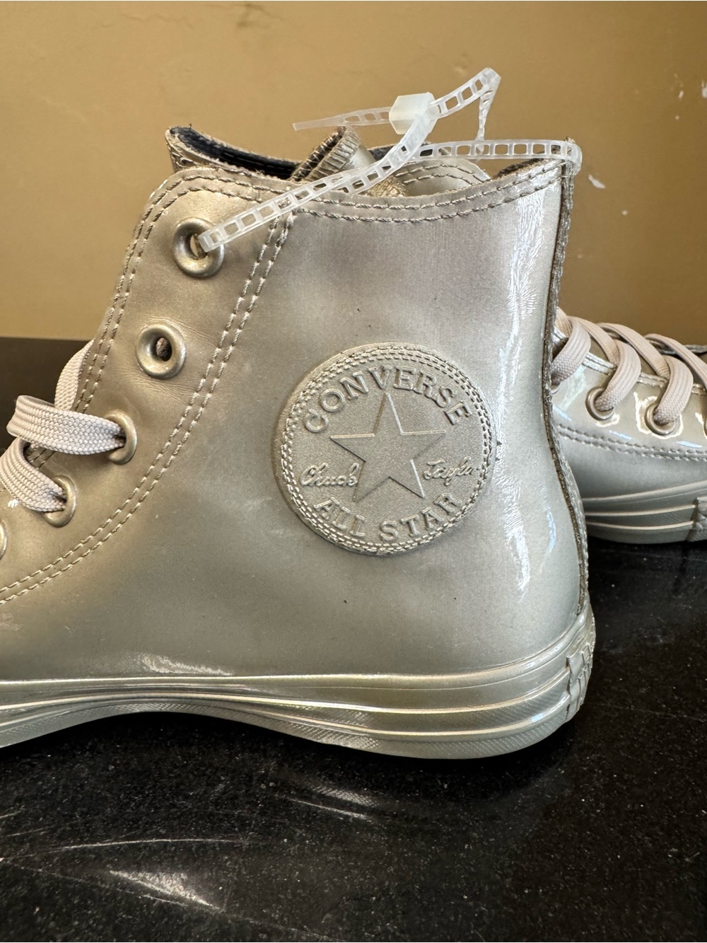 Converse Metallic Beige High-Top Sneakers - Picture 2 of 4